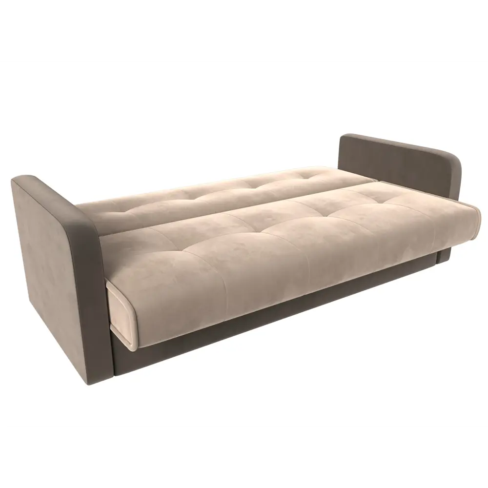 Фото 6 Диван-книжка Лига диванов Надежда 201x90x85 см велюр цвет бежевый/коричневый Фото 6 Диван-книжка Лига диванов Надежда 201x90x85 см велюр цвет бежевый/коричневый