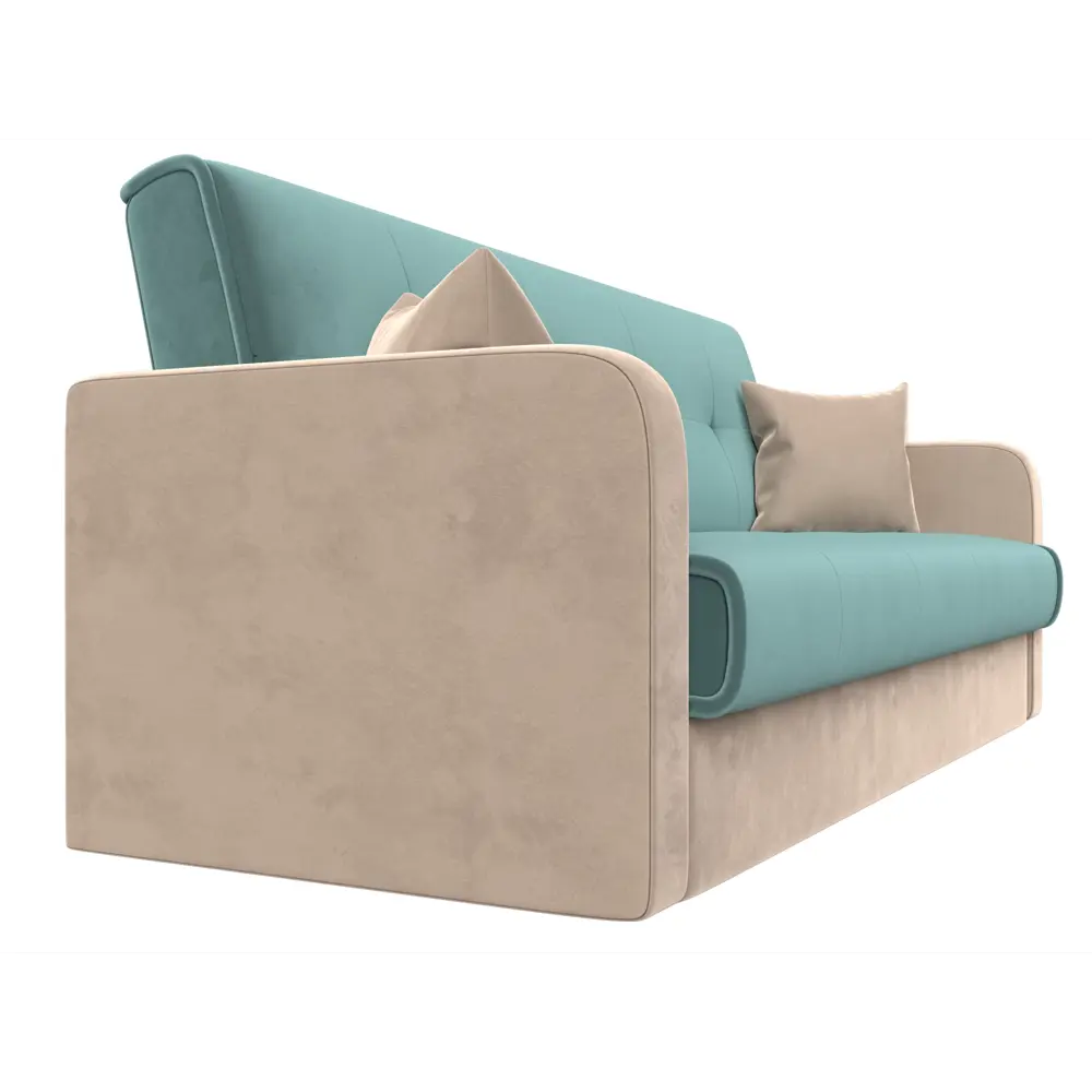 Фото 3 Диван-книжка Лига диванов Надежда 201x90x85 см велюр цвет бирюзовый/бежевый Фото 3 Диван-книжка Лига диванов Надежда 201x90x85 см велюр цвет бирюзовый/бежевый