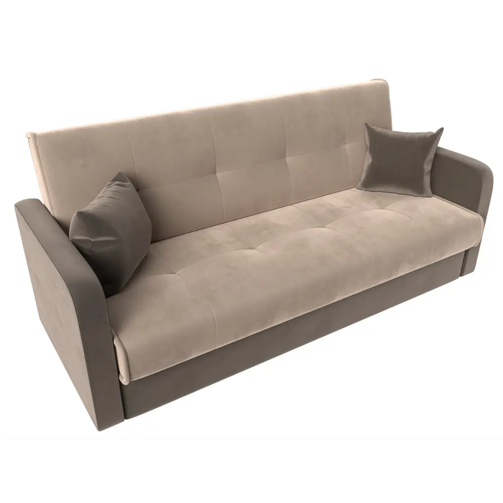 Фото 5 Диван-книжка Лига диванов Надежда 201x90x85 см велюр цвет бежевый/коричневый Фото 5 Диван-книжка Лига диванов Надежда 201x90x85 см велюр цвет бежевый/коричневый