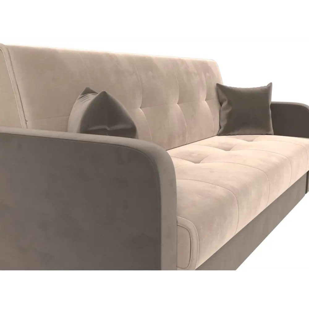 Фото 4 Диван-книжка Лига диванов Надежда 201x90x85 см велюр цвет бежевый/коричневый Фото 4 Диван-книжка Лига диванов Надежда 201x90x85 см велюр цвет бежевый/коричневый