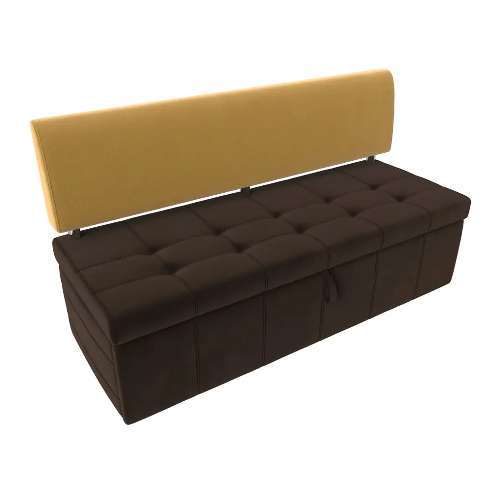 Фото 3 Диван кухонный Лига Диванов Стоун 115980 182x87x65 см микровельвет цвет коричневый/желтый