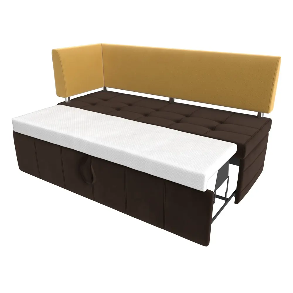 Фото 2 Диван кухонный Лига Диванов Стоун 115941L 182x87x65 см микровельвет цвет коричневый/желтый