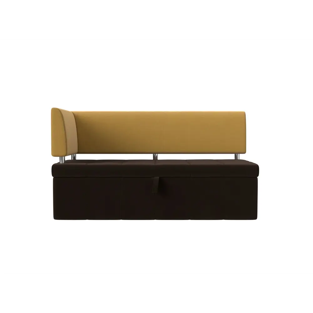 Фото Диван кухонный Лига Диванов Стоун 115941L 182x87x65 см микровельвет цвет коричневый/желтый