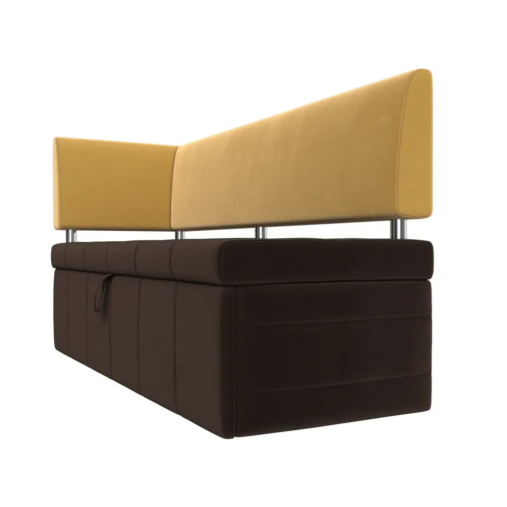 Фото 6 Диван кухонный Лига Диванов Стоун 115941L 182x87x65 см микровельвет цвет коричневый/желтый