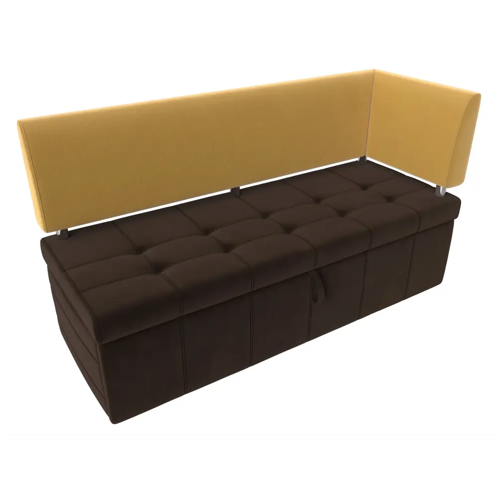 Фото 2 Диван кухонный Лига Диванов Стоун 115941 1820x87x65 см микровельвет цвет коричневый/желтый