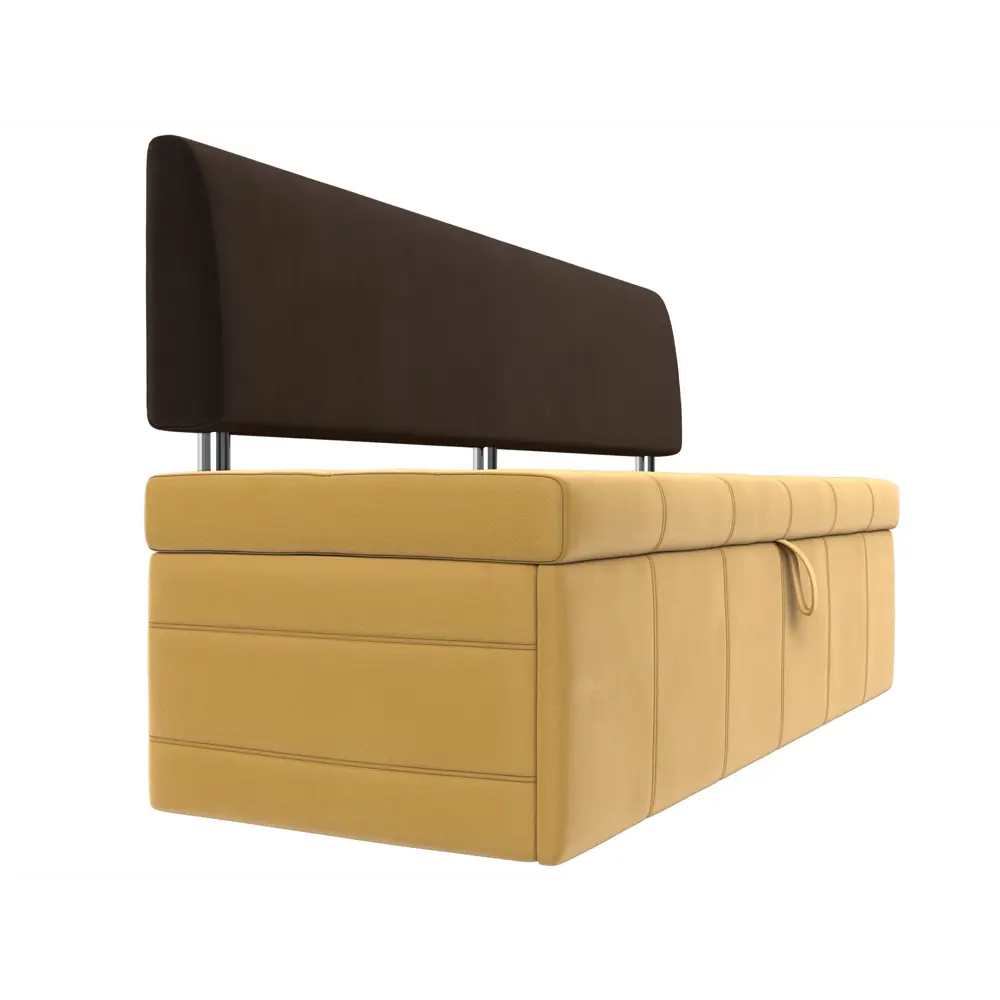 Фото 4 Диван кухонный Лига Диванов Стоун 107246 182x87x65 см микровельвет цвет коричневый/желтый