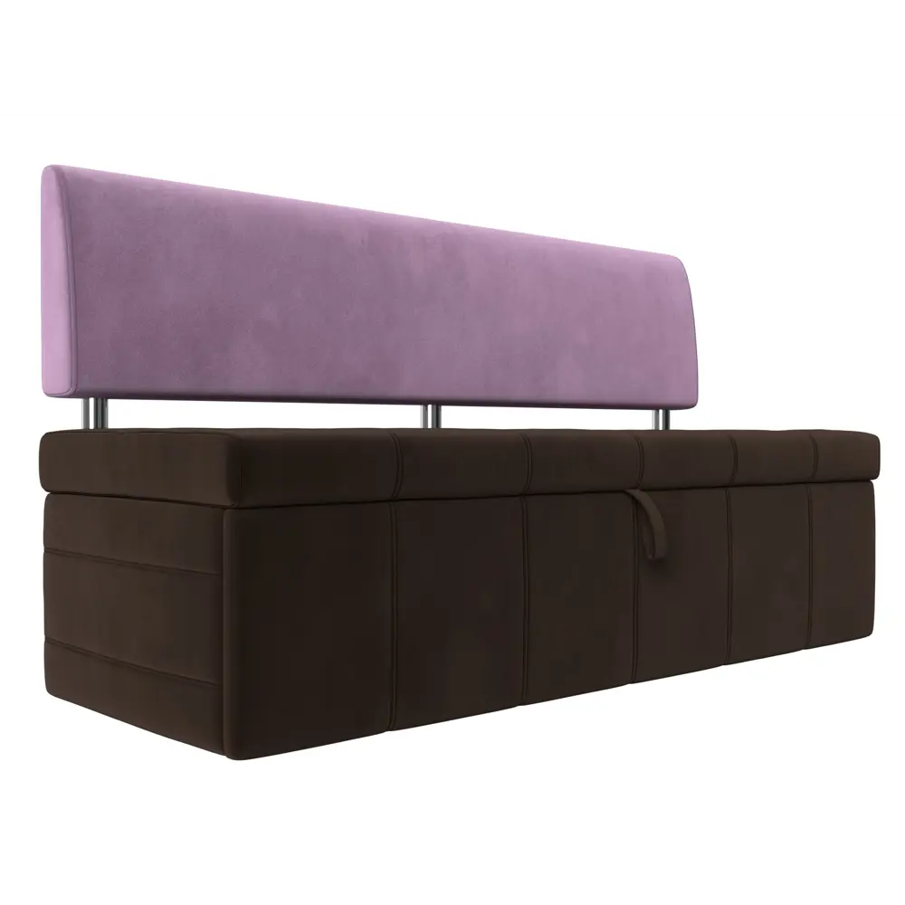 Фото 3 Диван кухонный Лига Диванов Стоун 115982 182x87x65 см микровельвет цвет коричневый/сиреневый