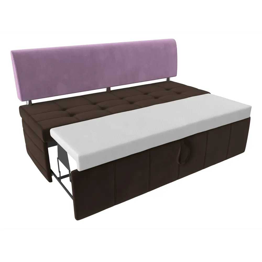 Фото 2 Диван кухонный Лига Диванов Стоун 115982 182x87x65 см микровельвет цвет коричневый/сиреневый