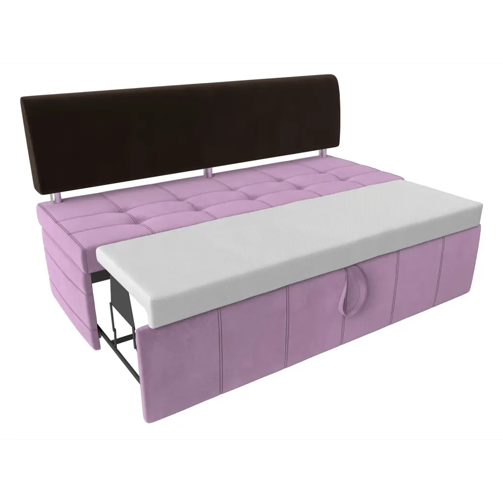 Фото 2 Диван кухонный Лига Диванов Стоун 115984 182x87x65 см микровельвет цвет коричневый/сиреневый