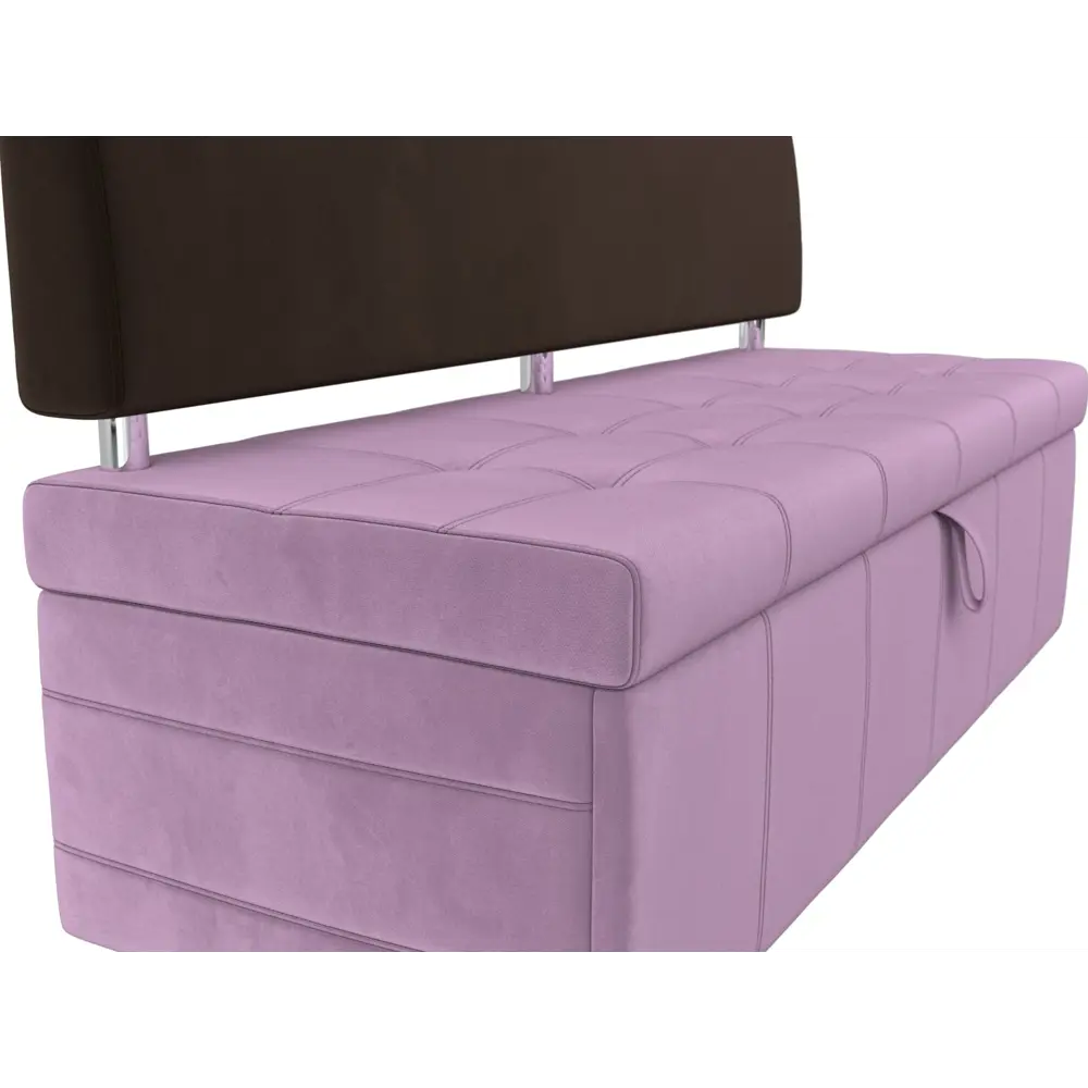 Фото 5 Диван кухонный Лига Диванов Стоун 115984 182x87x65 см микровельвет цвет коричневый/сиреневый