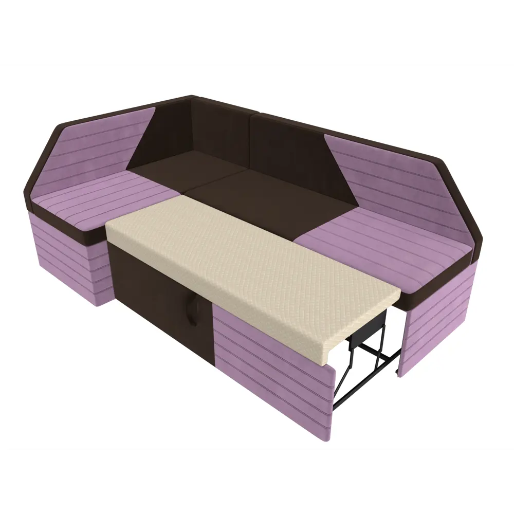 Фото 6 Диван кухонный Лига Диванов Дуглас 110641L 190x84x122 см микровельвет цвет коричневый/сиреневый
