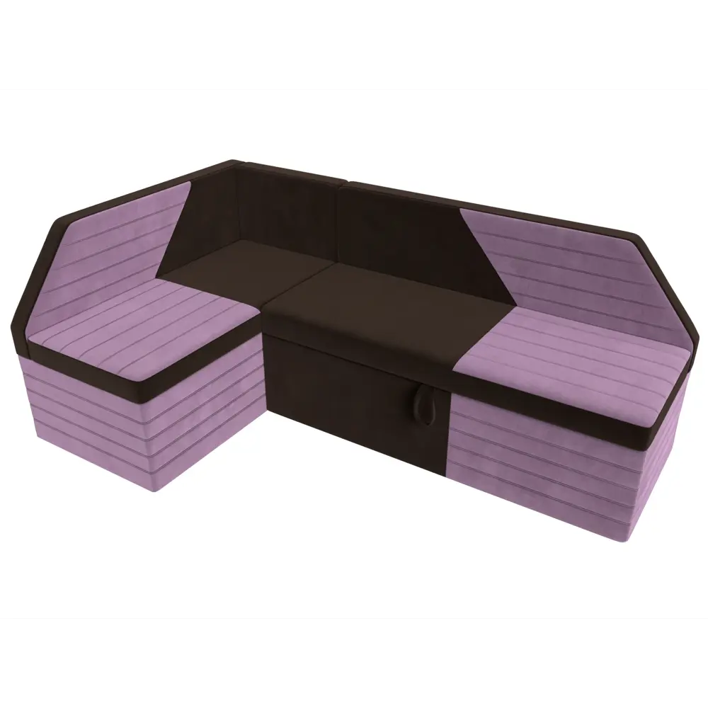 Фото 5 Диван кухонный Лига Диванов Дуглас 110641L 190x84x122 см микровельвет цвет коричневый/сиреневый