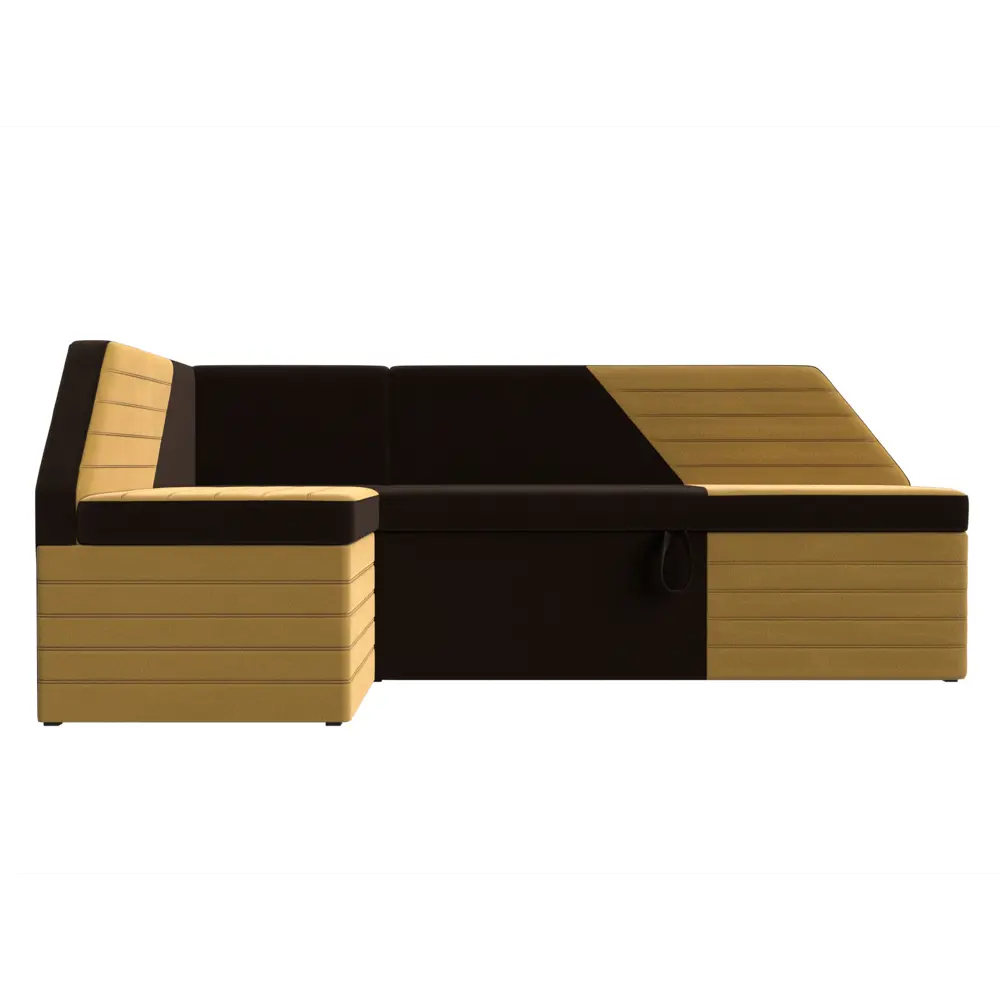 Фото 2 Диван кухонный Лига Диванов Дуглас 110637L 190x84x122 см микровельвет цвет коричневый/желтый