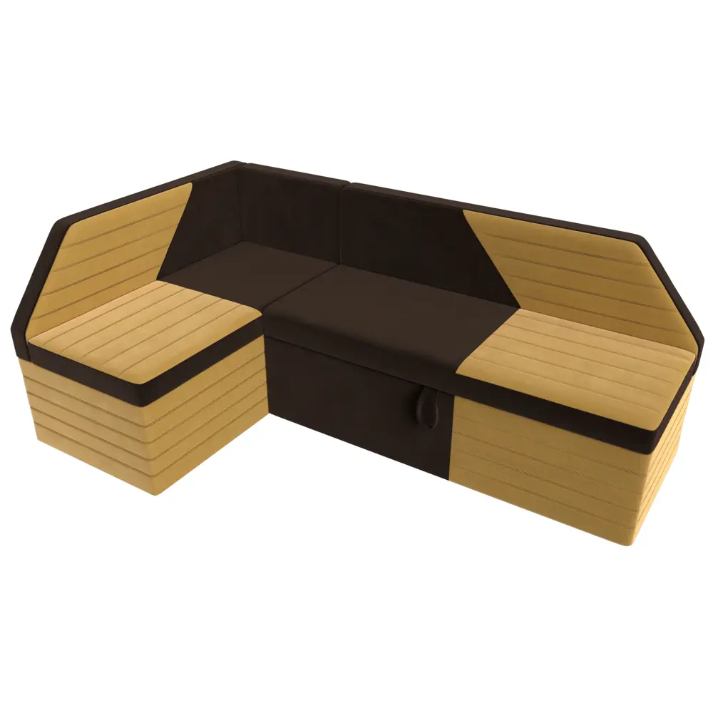 Фото 5 Диван кухонный Лига Диванов Дуглас 110637L 190x84x122 см микровельвет цвет коричневый/желтый