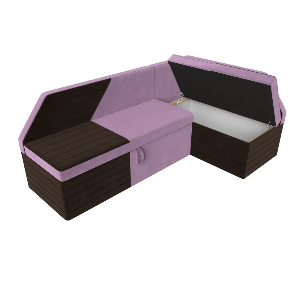 Фото 7 Диван кухонный Лига Диванов Дуглас 110640 190x84x122 см микровельвет цвет сиреневый/коричневый