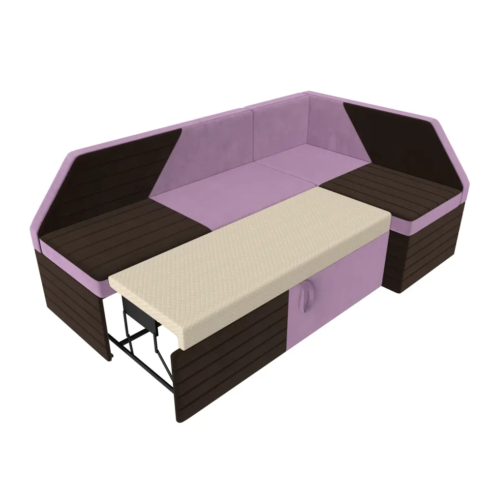 Фото 6 Диван кухонный Лига Диванов Дуглас 110640 190x84x122 см микровельвет цвет сиреневый/коричневый