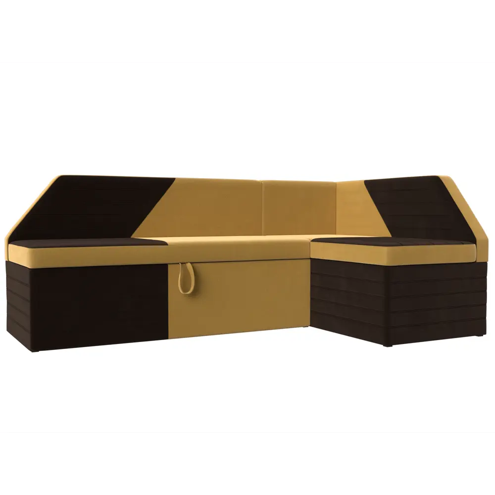 Фото Диван кухонный Лига Диванов Дуглас 110636 190x84x122 см микровельвет цвет коричневый/желтый