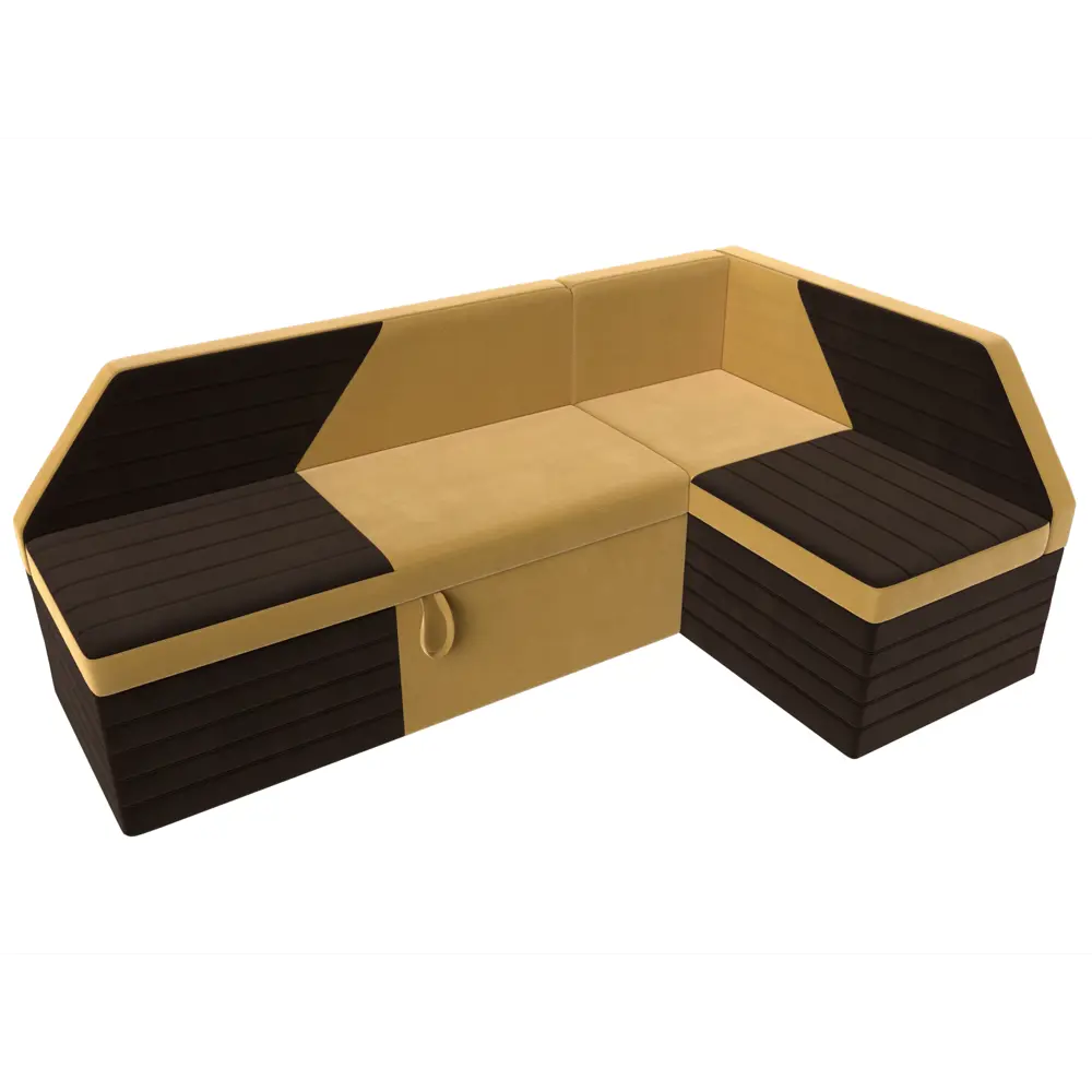 Фото 5 Диван кухонный Лига Диванов Дуглас 110636 190x84x122 см микровельвет цвет коричневый/желтый