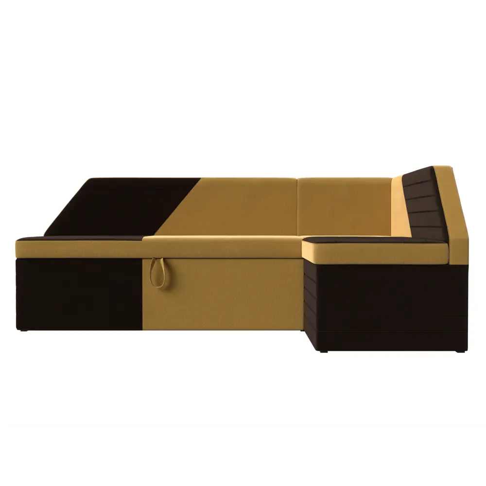 Фото 2 Диван кухонный Лига Диванов Дуглас 110636 190x84x122 см микровельвет цвет коричневый/желтый