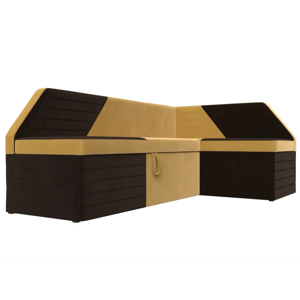 Фото 3 Диван кухонный Лига Диванов Дуглас 110636 190x84x122 см микровельвет цвет коричневый/желтый