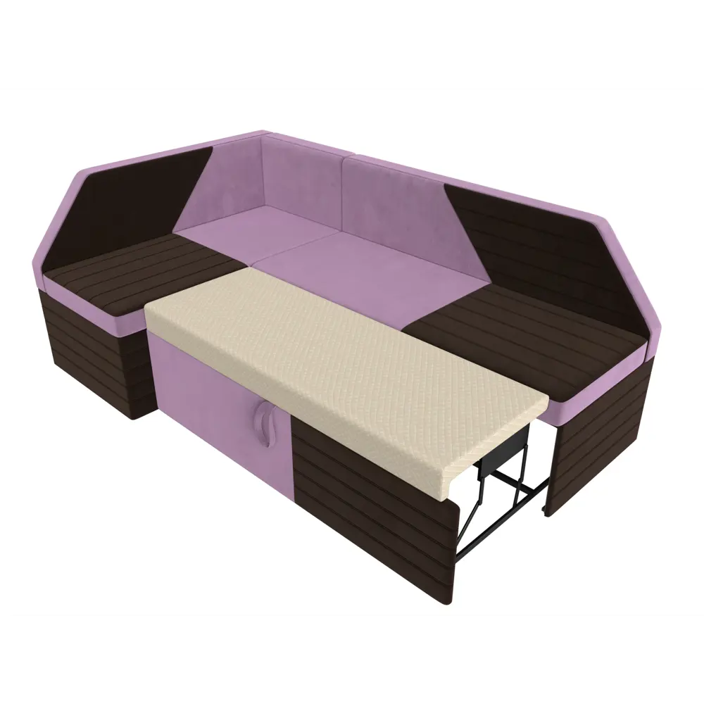 Фото 6 Диван кухонный Лига Диванов Дуглас 110640L 190x84x122 см микровельвет цвет коричневый/сиреневый