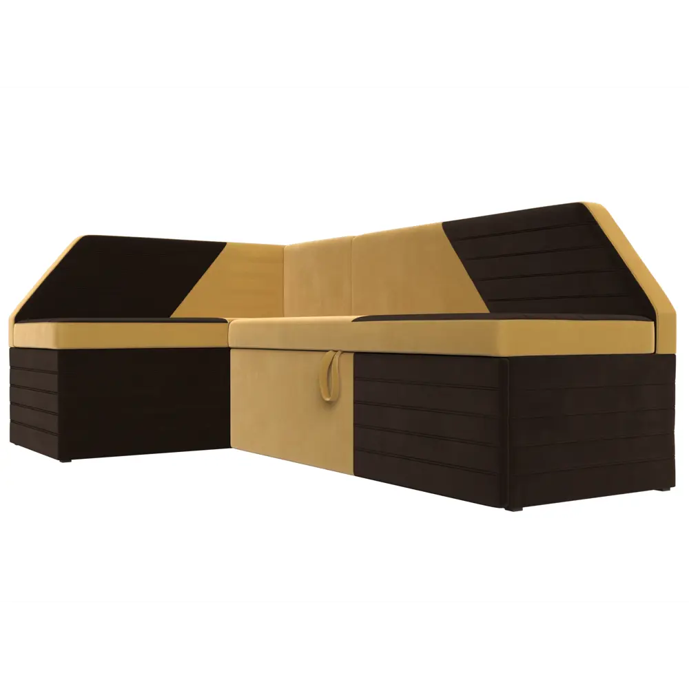 Фото 3 Диван кухонный Лига Диванов Дуглас 110636L 190x84x122 см микровельвет цвет коричневый/желтый