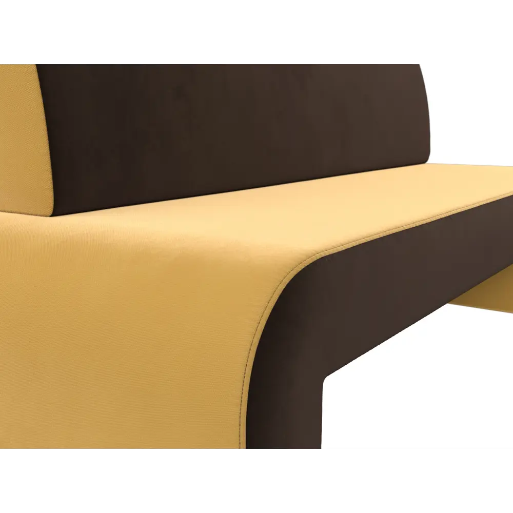 Фото 2 Диван кухонный прямой Лига Диванов Кармен 200x88x60 см микровельвет цвет желтый/коричневый