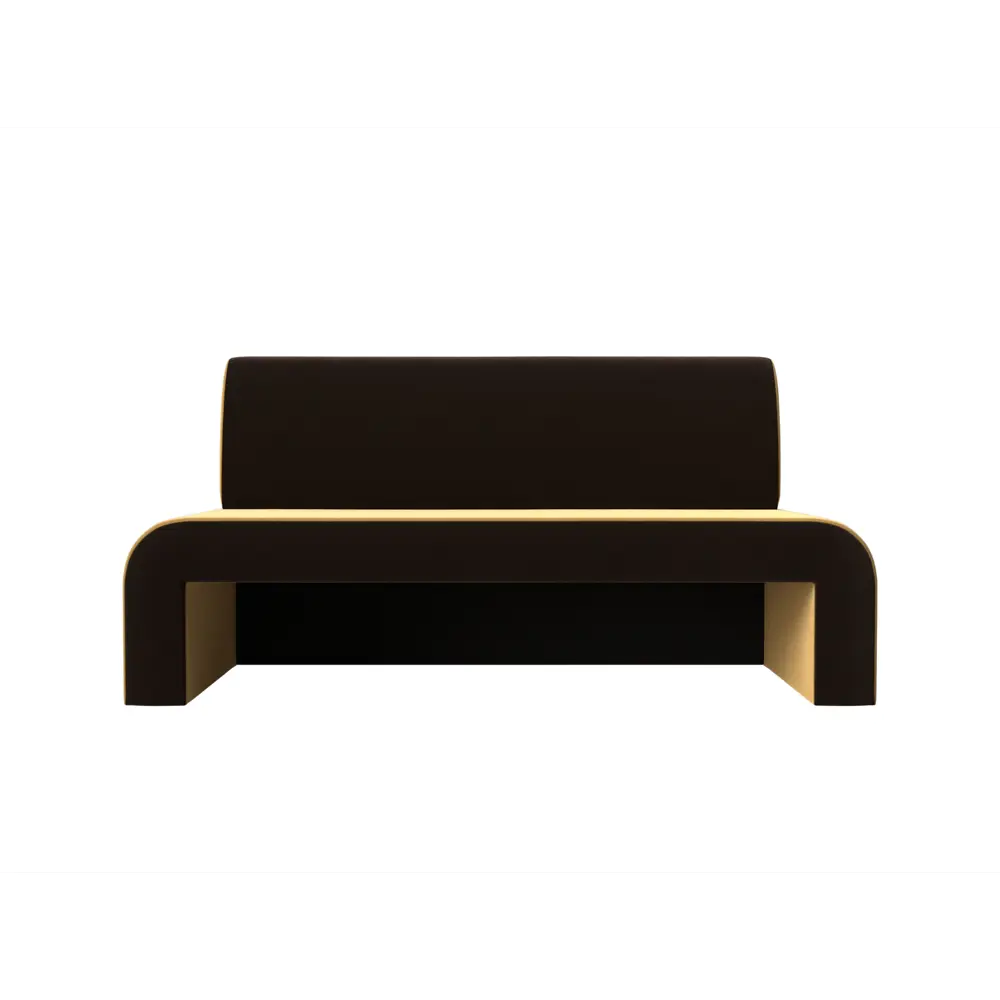 Фото 5 Диван кухонный прямой Лига Диванов Кармен 200x88x60 см микровельвет цвет желтый/коричневый