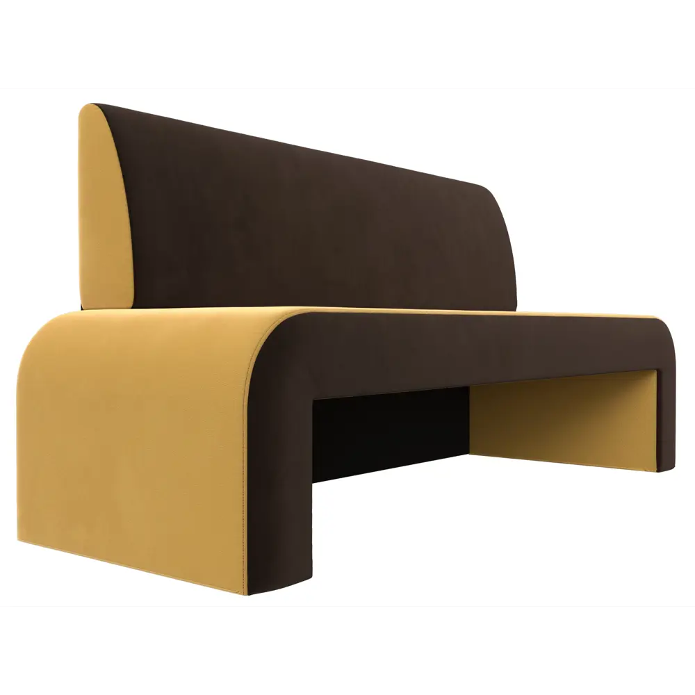 Фото 3 Диван кухонный прямой Лига Диванов Кармен 200x88x60 см микровельвет цвет желтый/коричневый