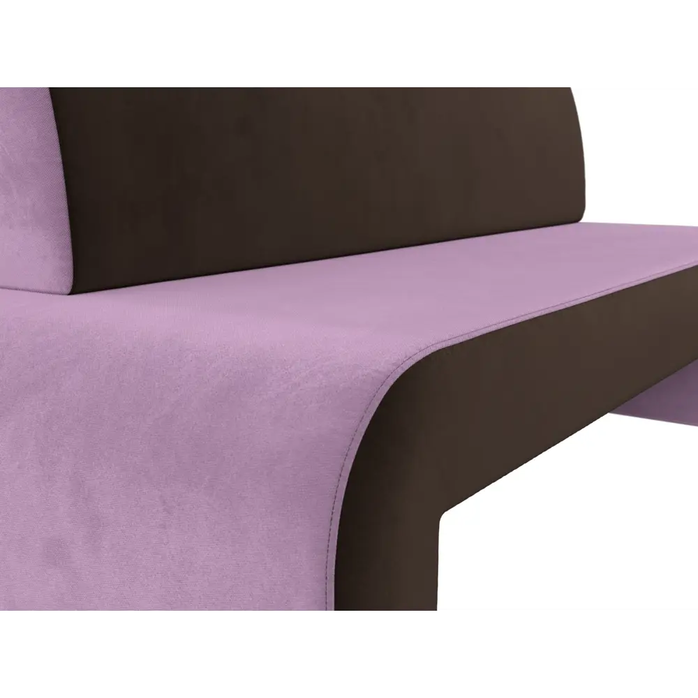 Фото 2 Диван кухонный прямой Лига Диванов Кармен 200x88x60 см микровельвет цвет сиреневый/коричневый