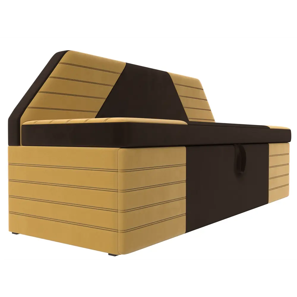 Фото 3 Диван кухонный Лига диванов Дуглас 182x84x64 см микровельвет цвет желтый/коричневый Фото 3 Диван кухонный Лига диванов Дуглас 182x84x64 см микровельвет цвет желтый/коричневый