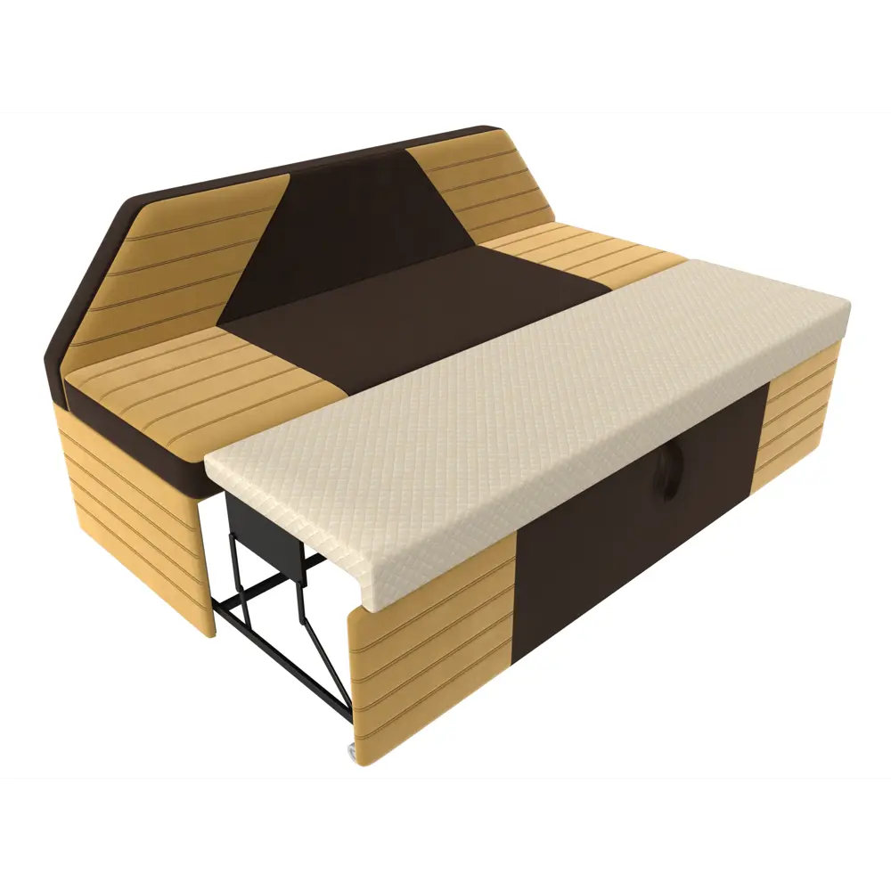 Фото 6 Диван кухонный Лига диванов Дуглас 182x84x64 см микровельвет цвет желтый/коричневый Фото 6 Диван кухонный Лига диванов Дуглас 182x84x64 см микровельвет цвет желтый/коричневый