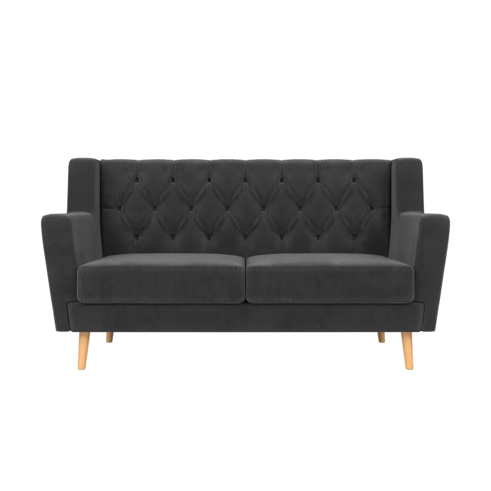 Фото 2 Диван прямой Лига диванов Брайтон 139x85x80 см велюр цвет серый Фото 2 Диван прямой Лига диванов Брайтон 139x85x80 см велюр цвет серый