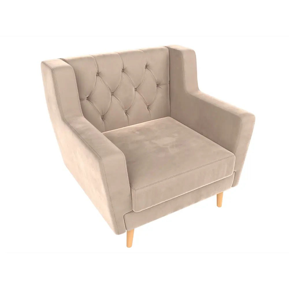 Фото 4 Кресло Лига Диванов Брайтон 90x85x80 велюр цвет бежевый Фото 4 Кресло Лига Диванов Брайтон 90x85x80 велюр цвет бежевый