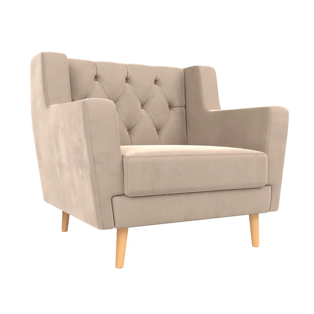 Фото Кресло Лига Диванов Брайтон 90x85x80 велюр цвет бежевый Фото Кресло Лига Диванов Брайтон 90x85x80 велюр цвет бежевый