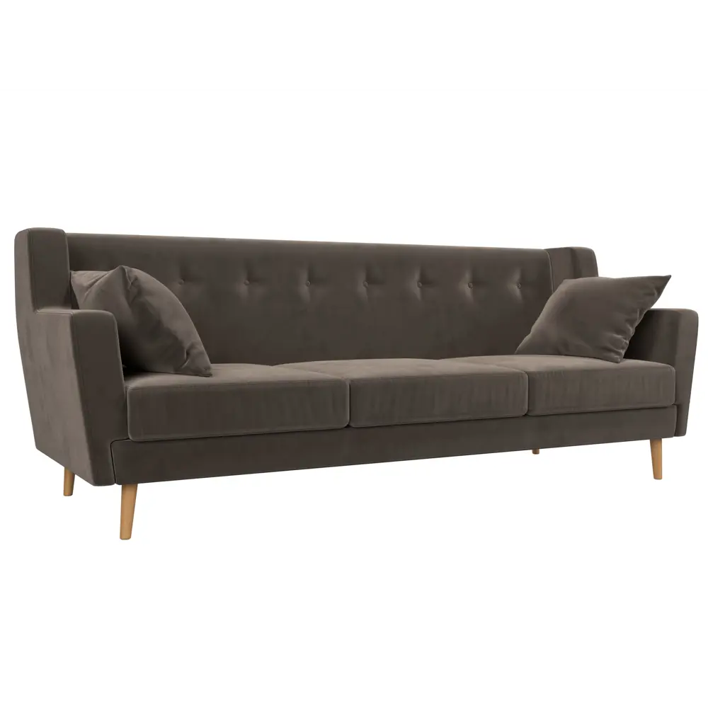 Фото Диван прямой Лига Диванов Брайтон 190x85x80 см велюр цвет коричневый Фото Диван прямой Лига Диванов Брайтон 190x85x80 см велюр цвет коричневый