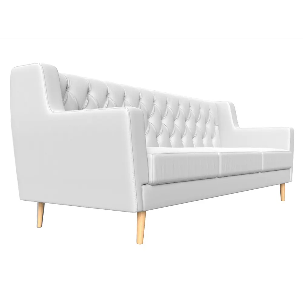 Фото 3 Диван прямой Лига Диванов Брайтон 198x85x80 см экокожа цвет белый