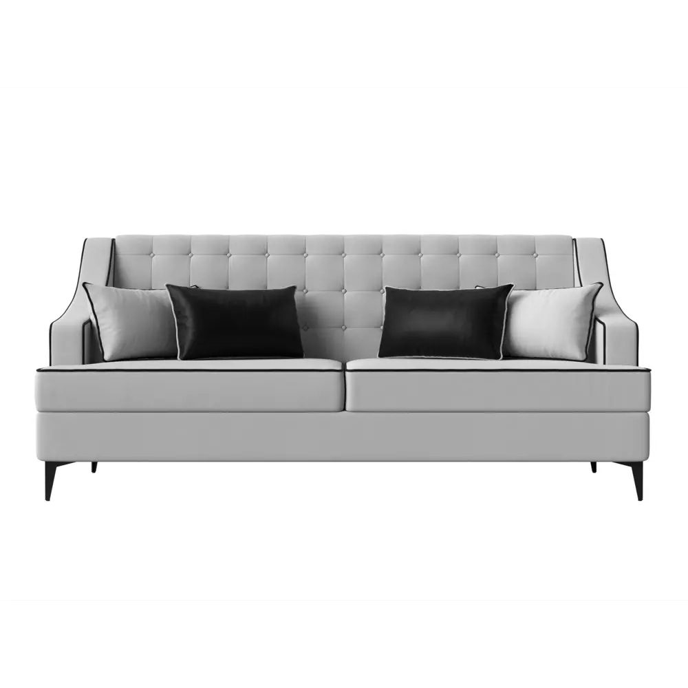 Фото 2 Прямой диван Лига диванов Марк 228x103x82 см экокожа цвет черный/белый Фото 2 Прямой диван Лига диванов Марк 228x103x82 см экокожа цвет черный/белый