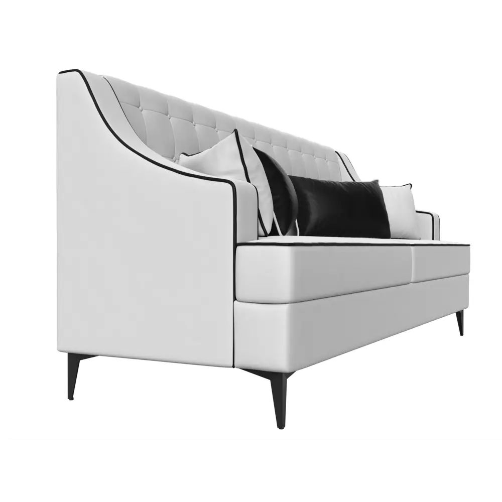 Фото 3 Прямой диван Лига диванов Марк 228x103x82 см экокожа цвет черный/белый Фото 3 Прямой диван Лига диванов Марк 228x103x82 см экокожа цвет черный/белый