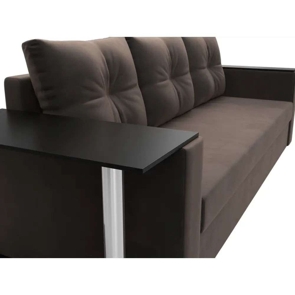 Фото 3 Диван прямой Лига диванов Атланта Лайт 240x91x77 см велюр цвет коричневый