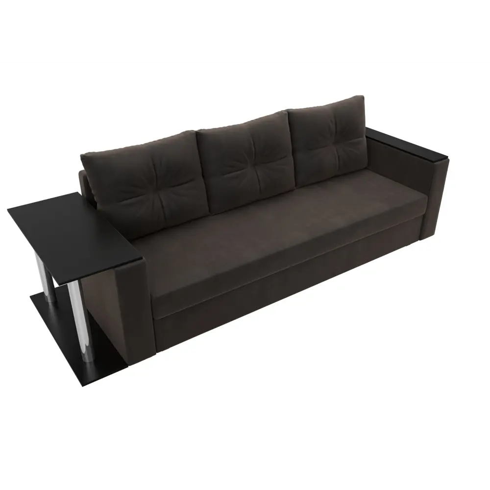 Фото 6 Диван прямой Лига диванов Атланта Лайт 240x91x77 см велюр цвет коричневый