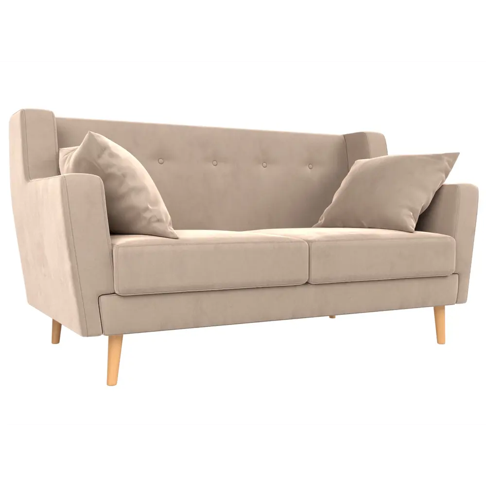 Фото Прямой диван Лига диванов Брайтон 139x85x80 см велюр цвет бежевый Фото Прямой диван Лига диванов Брайтон 139x85x80 см велюр цвет бежевый