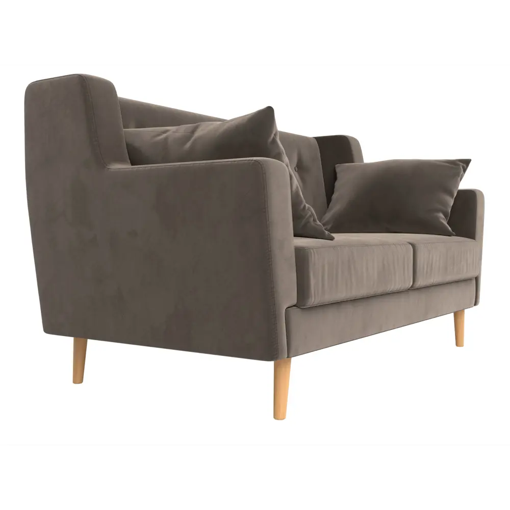 Фото 3 Прямой диван Лига диванов Брайтон 139x85x80 см велюр цвет коричневый