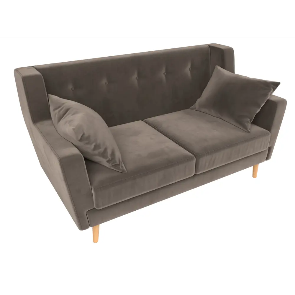 Фото 4 Прямой диван Лига диванов Брайтон 139x85x80 см велюр цвет коричневый