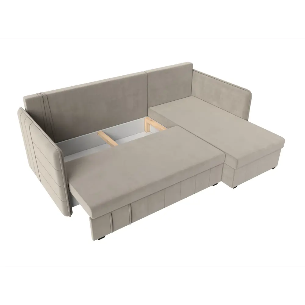 Фото 7 Диван Лига Диванов Слим 119973 213x85x140 см вельвет цвет бежевый Фото 7 Диван Лига Диванов Слим 119973 213x85x140 см вельвет цвет бежевый