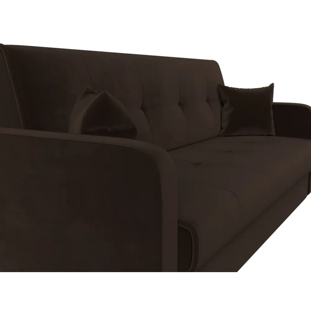 Фото 5 Диван-книжка Лига диванов Надежда 201x90x85 см микровельвет цвет коричневый Фото 5 Диван-книжка Лига диванов Надежда 201x90x85 см микровельвет цвет коричневый