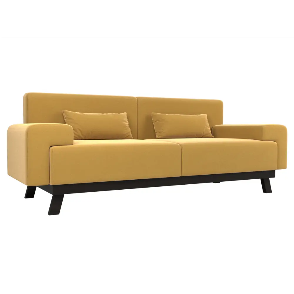 Фото Диван Лига диванов Мюнхен 109104 206x84x78 см микровельвет цвет желтый