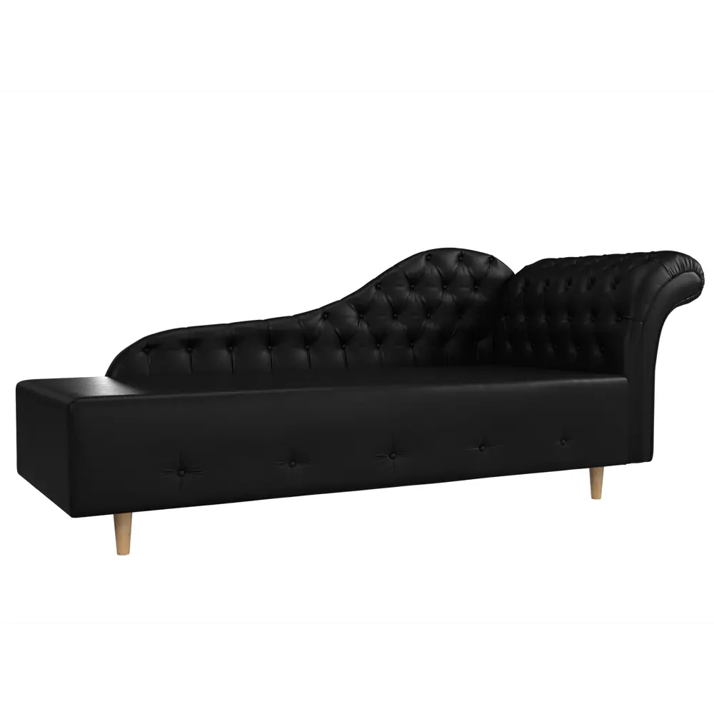 Фото Диван Лига диванов Камерон 201x89x78 см экокожа цвет черный Фото Диван Лига диванов Камерон 201x89x78 см экокожа цвет черный