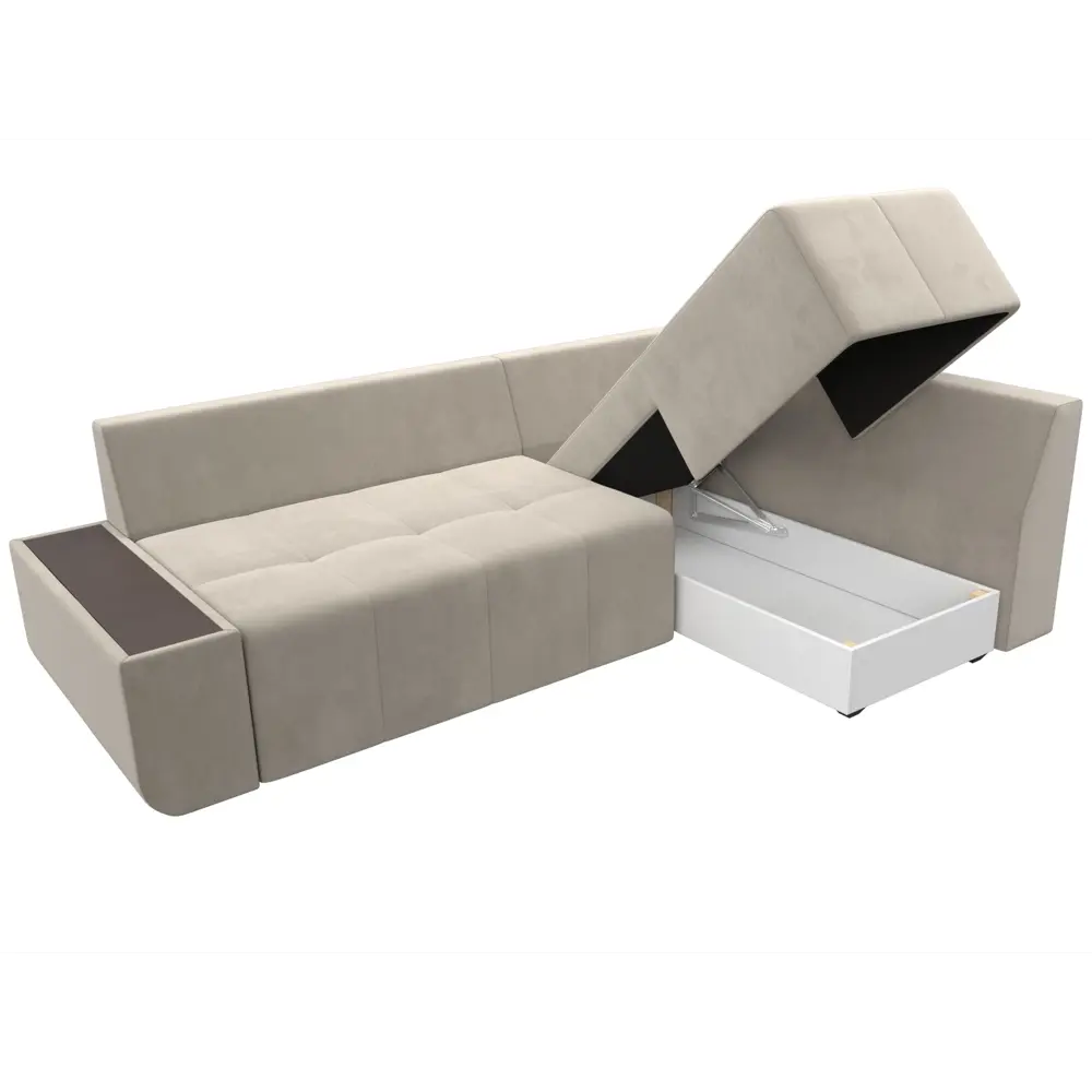 Фото 8 Диван Лига Диванов Амадэус 109689 262x69x169 см микровельвет цвет бежевый