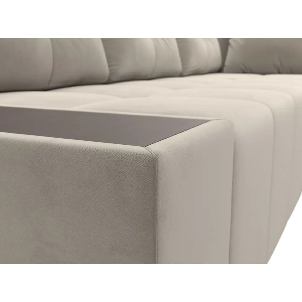 Фото 4 Диван Лига Диванов Амадэус 109689 262x69x169 см микровельвет цвет бежевый